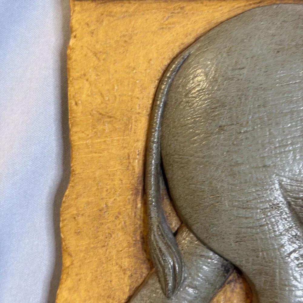 Elephant Wall Hanging Decor Plastic Made USA Jungle Rustic Style HOME INTERIORS